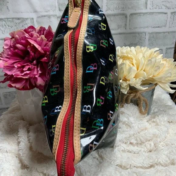 Dooney & Bourke Black Multicolor Logo Cosmetic Bag - Picture 3 of 3